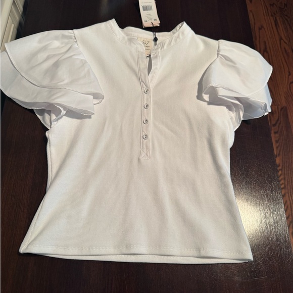 CINQ À SEPT Farren Top White Puff Sleeve Blouse – Size S (NWT) - Picture 3 of 7